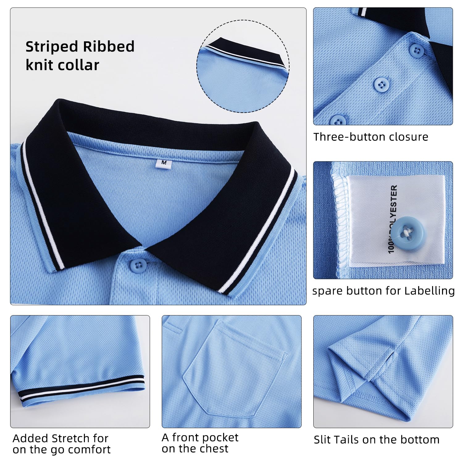 CUTIEHON Camisa de árbitro de béisbol y sóftbol para hombre, manga corta, talla para protector de pecho