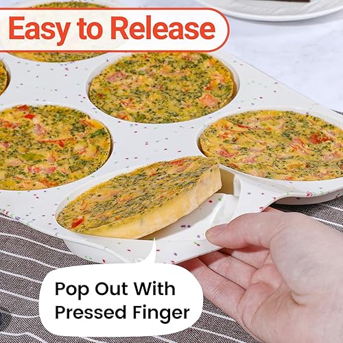 Miniatura 4 de Molde para magdalenas jumbo, molde extra grande de 4 pulgadas para hornear huevos para horno, moldes de silicona para sándwiches de desayuno,