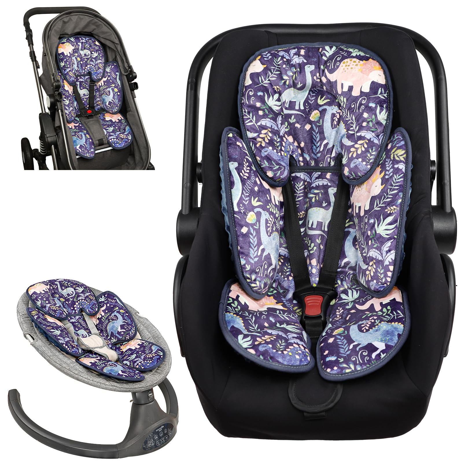 Pea Pod Infant Car Seat Insert 2-in-1 Baby Car Seat Head & Body Support for Newborns abaoys Preemie Carseat Stroller Cushion Pad Headrest with Soft