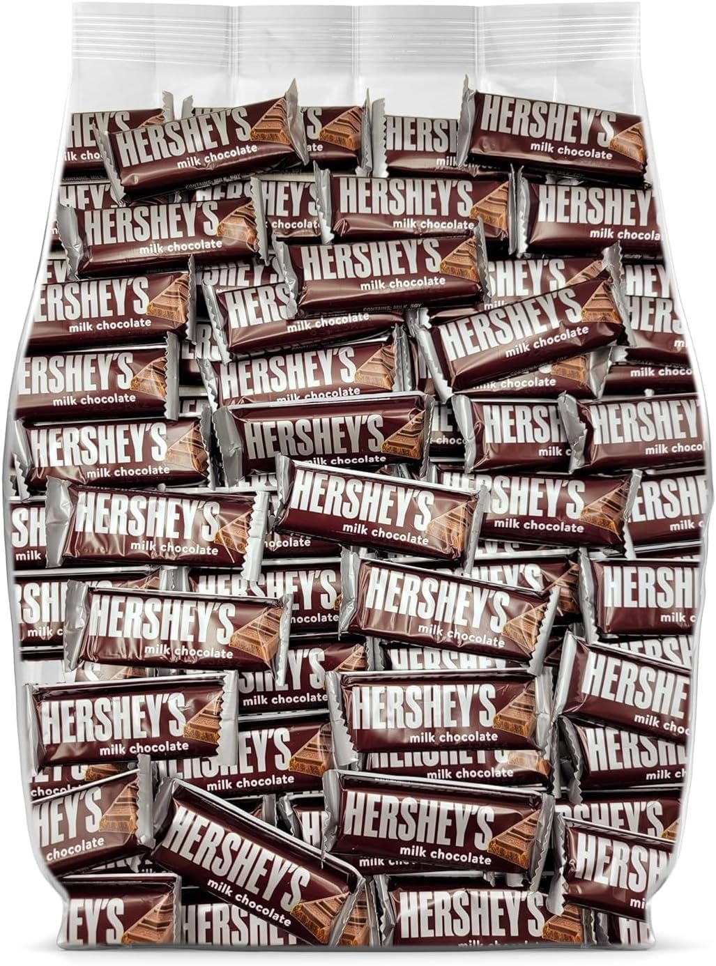Hershey Milk Chocolate Bars Bulk Candy - 65 Individually Wrapped Chocolate Bars - Bulk Chocolate Candy Individually Wrapped for Sharing and Snacking - Chocolate Candy Bulk Pack - 65 Snack Size Hershey bars Bulk Bag (2 Pounds)