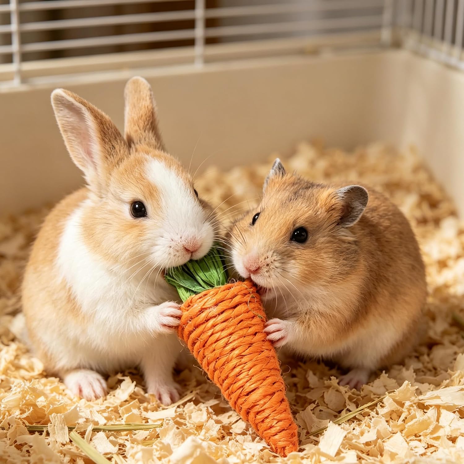 6Pcs Hand Woven Straw Radish Carrot Chew Toys for Hamsters Rabbits Guinea Pigs Small Animals Molar Teeth Cleaning Stress Relief
