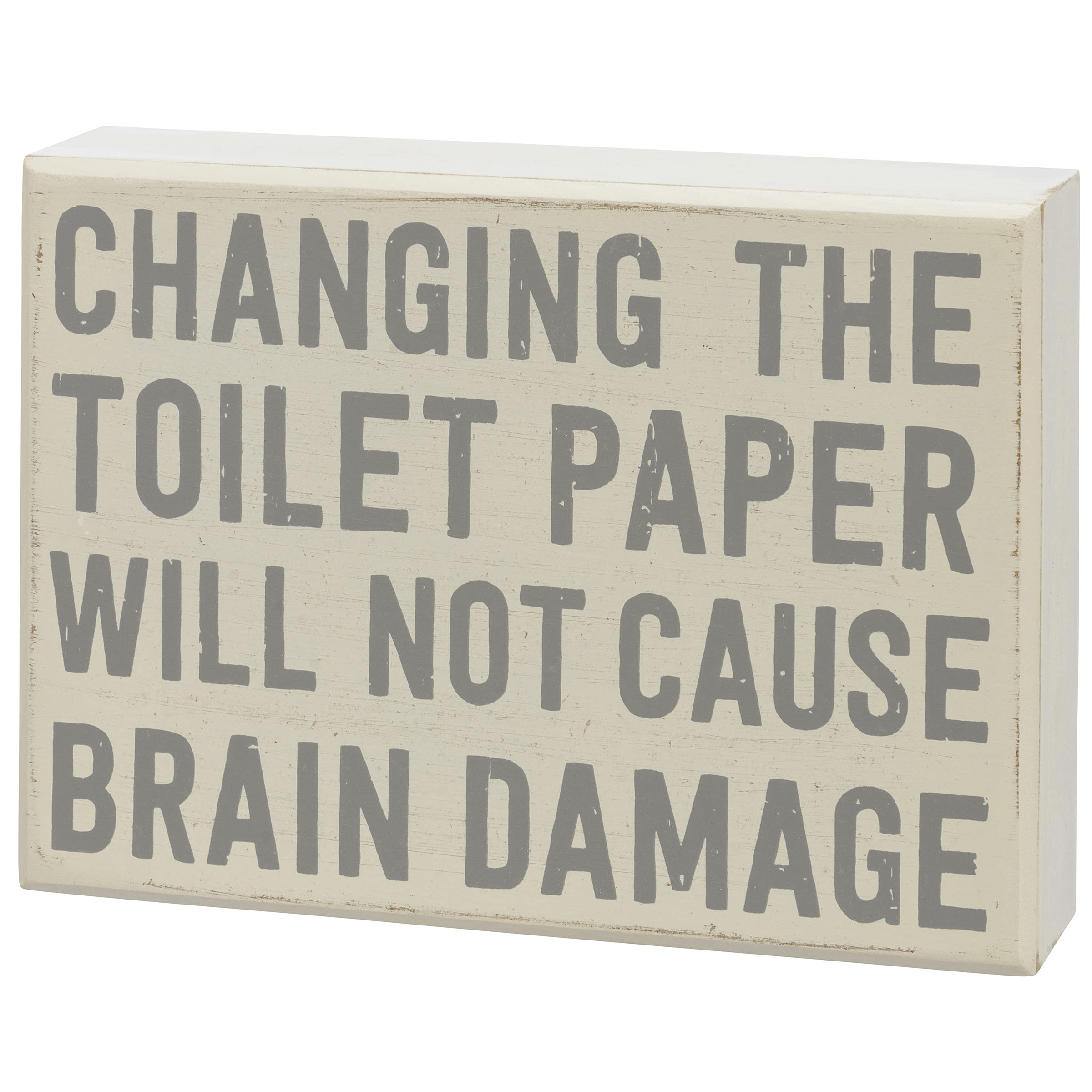 Primitives By Kathy Toilet Paper & Wash Worries Gift Set - Funny Bathroom Sign With Towel