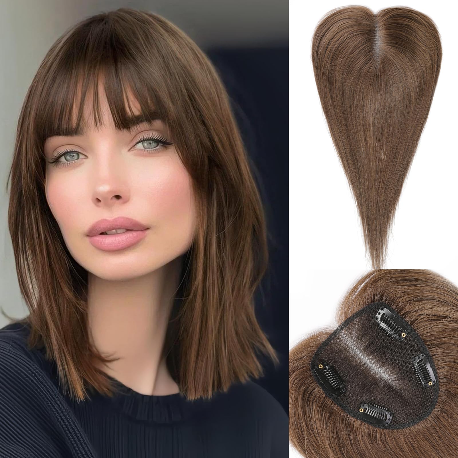 Amazon.com : starluck Hair Toppers for Women Real Human Hair 