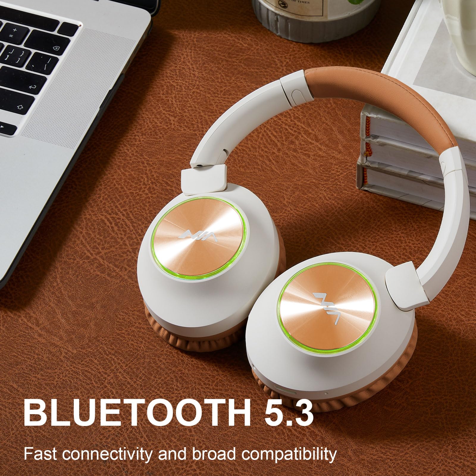 XuanGui Wireless Over Ear Headphones, Bluetooth 5.3 Wireless Headphones, Hi-Fi Stereo Foldable Headphones with Mic - Image 2