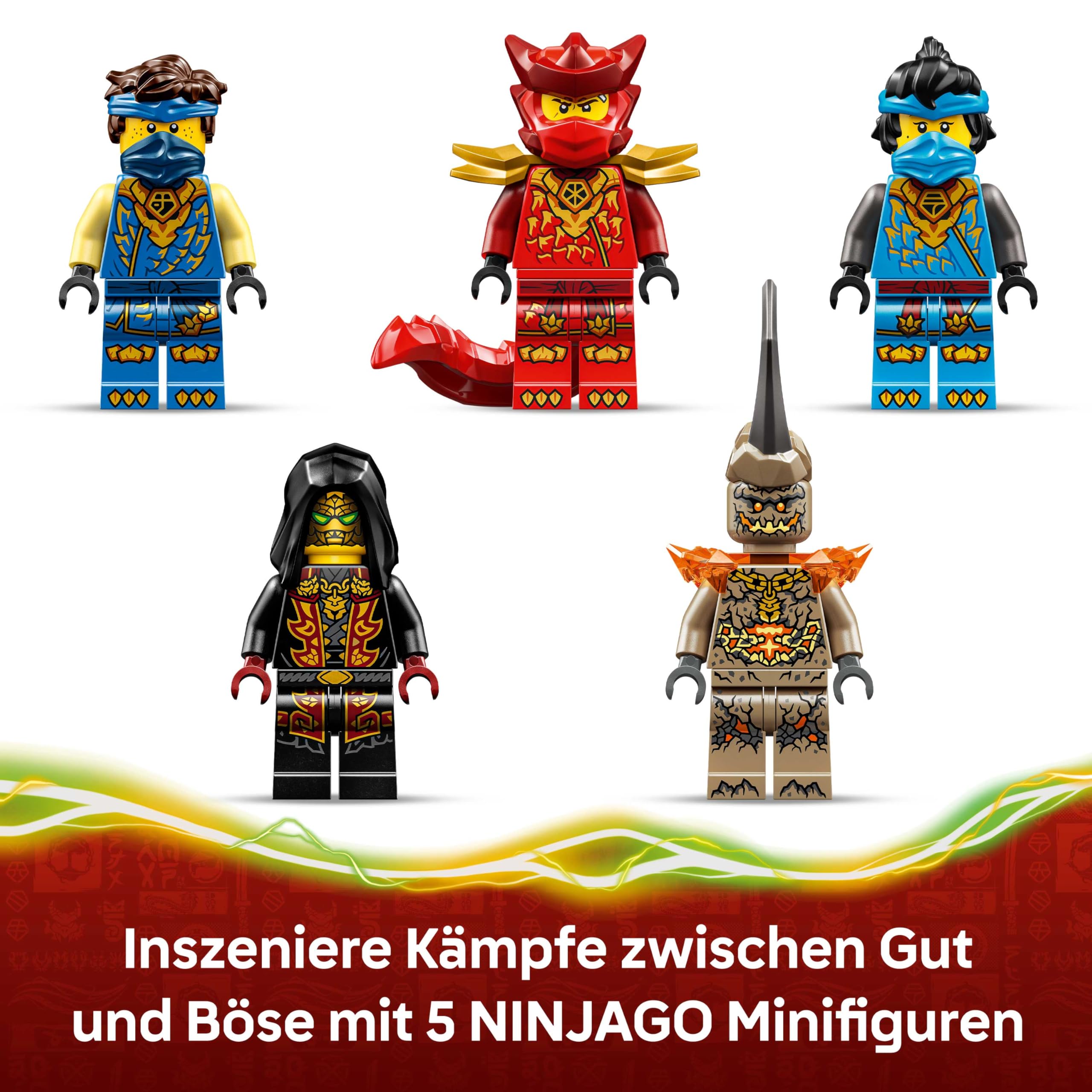 LEGO NINJAGO 2in1 Jays Transformationsflitzer - Ninja Truck mit 5 Minifiguren, inkl. Kai und NYA, sowie Shuriken und Schwertern - Kreatives Geschenk für Jungen ab 8 Jahren und Fans - 71856