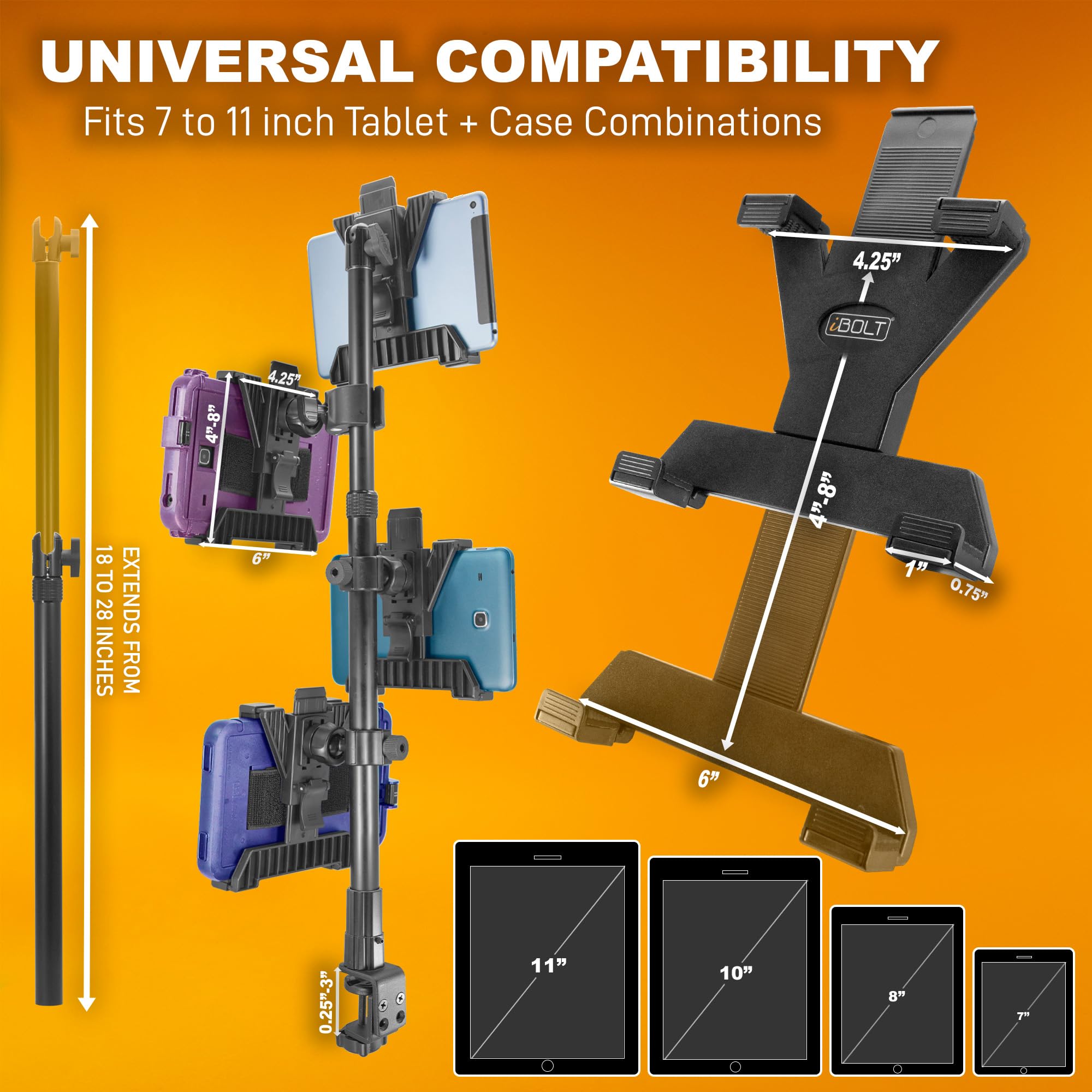 wolt デリバリー用ダブレット Amazon.com: iBOLT TabDock Point of Purchase Clamp Mount