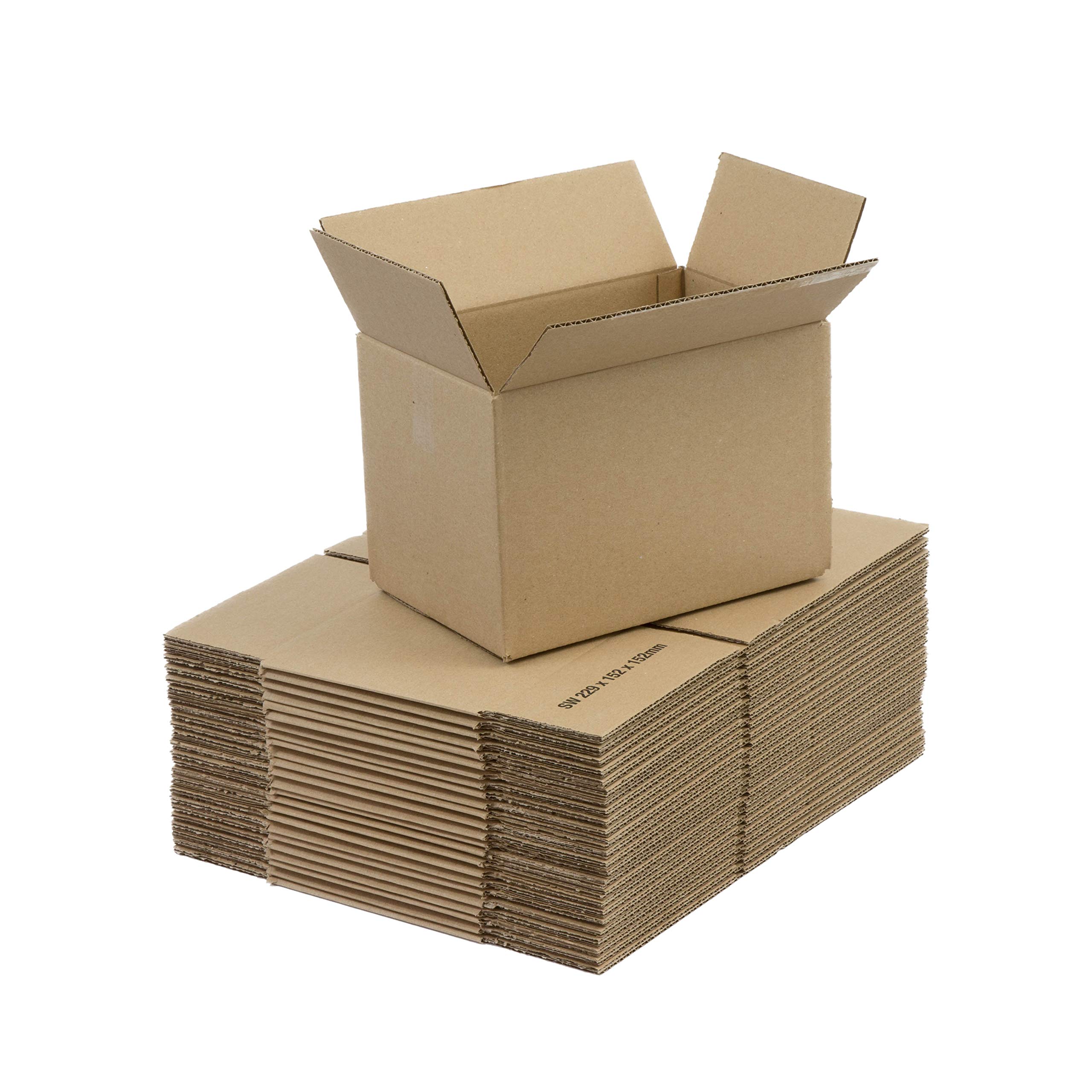 SmithPackaging Single Wall Cardboard Shipping Boxes 229x152x152mm (9x6x6") Pack of 25 Cartons