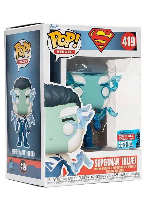 Funko Superman Blue Pop! Vinyl Figure - 2021 Convention Exclusive by Funko - Used condition - Image 4