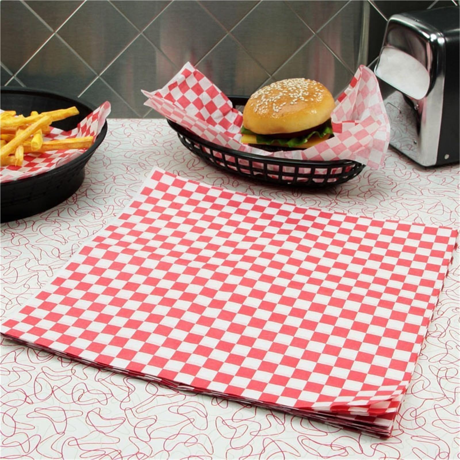 Papel de horno Papel encerado for alimentos, papel for envolver fiambres secos, hojas de embalaje for comida rápida, papas fritas, perritos calientes y hamburguesas(250pcs Blue)