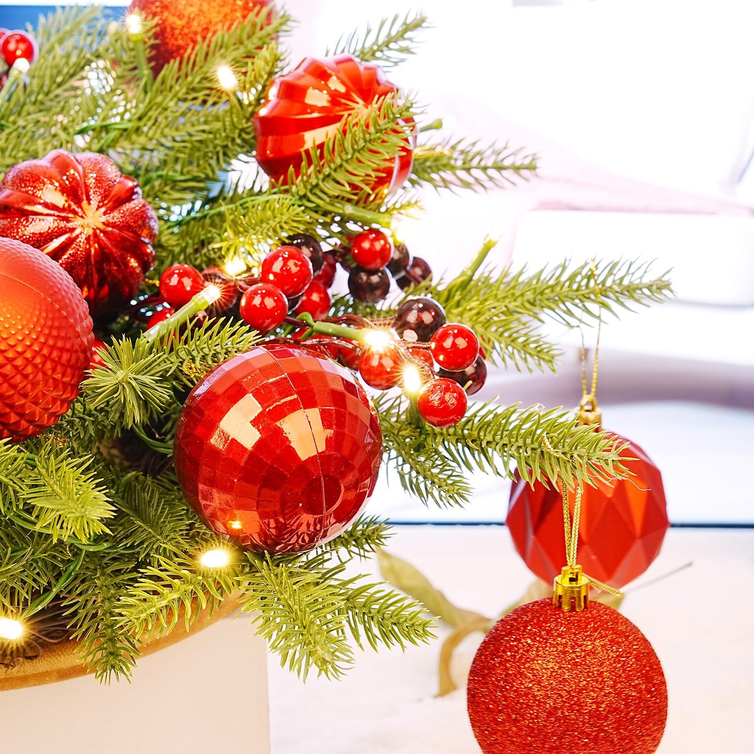 Dohance Christmas Balls Ornaments for Xmas Tree, Xmas Ball Baubles Set for Holiday Party and Wedding Decoration