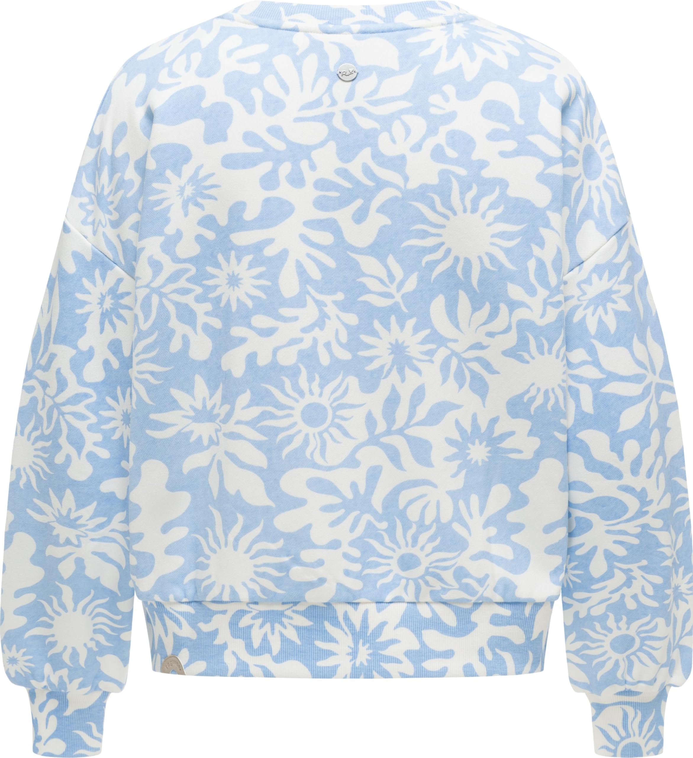 Ragwear Damen lässiges Cropped Sweatshirt Oversized Pullover mit modischem Allover-Print Wuss Print XS-XXL