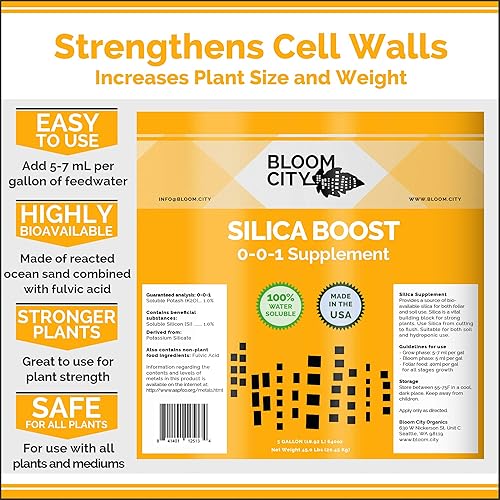 Miniatura 3 de Fertilizante y suplemento líquido de refuerzo de sílice de Bloom City, 12 pinta (8 onzas) concentrado hace 45 galones