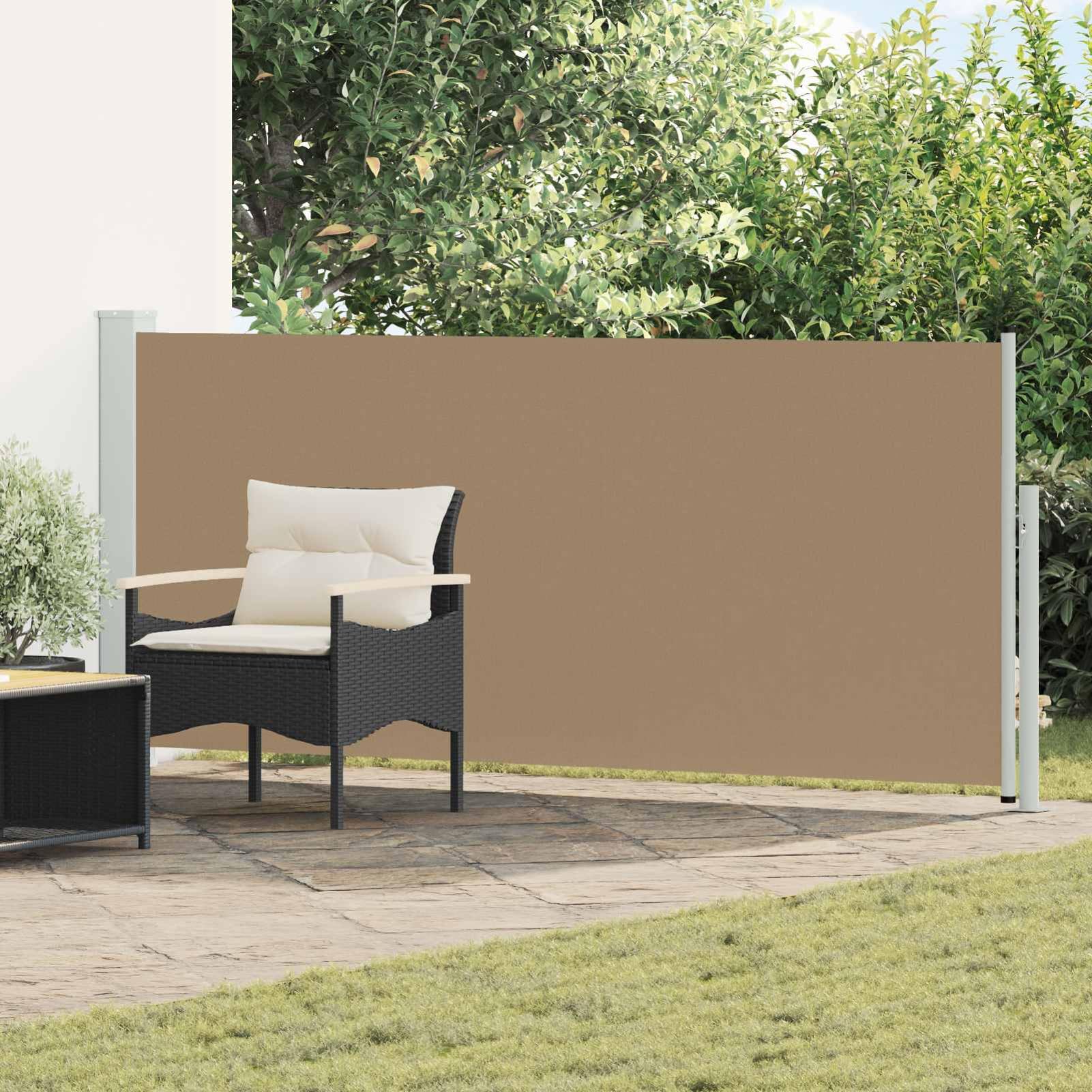 Store latéral rétractable 500 cm pour brise-vue de jardin et barrière de vent