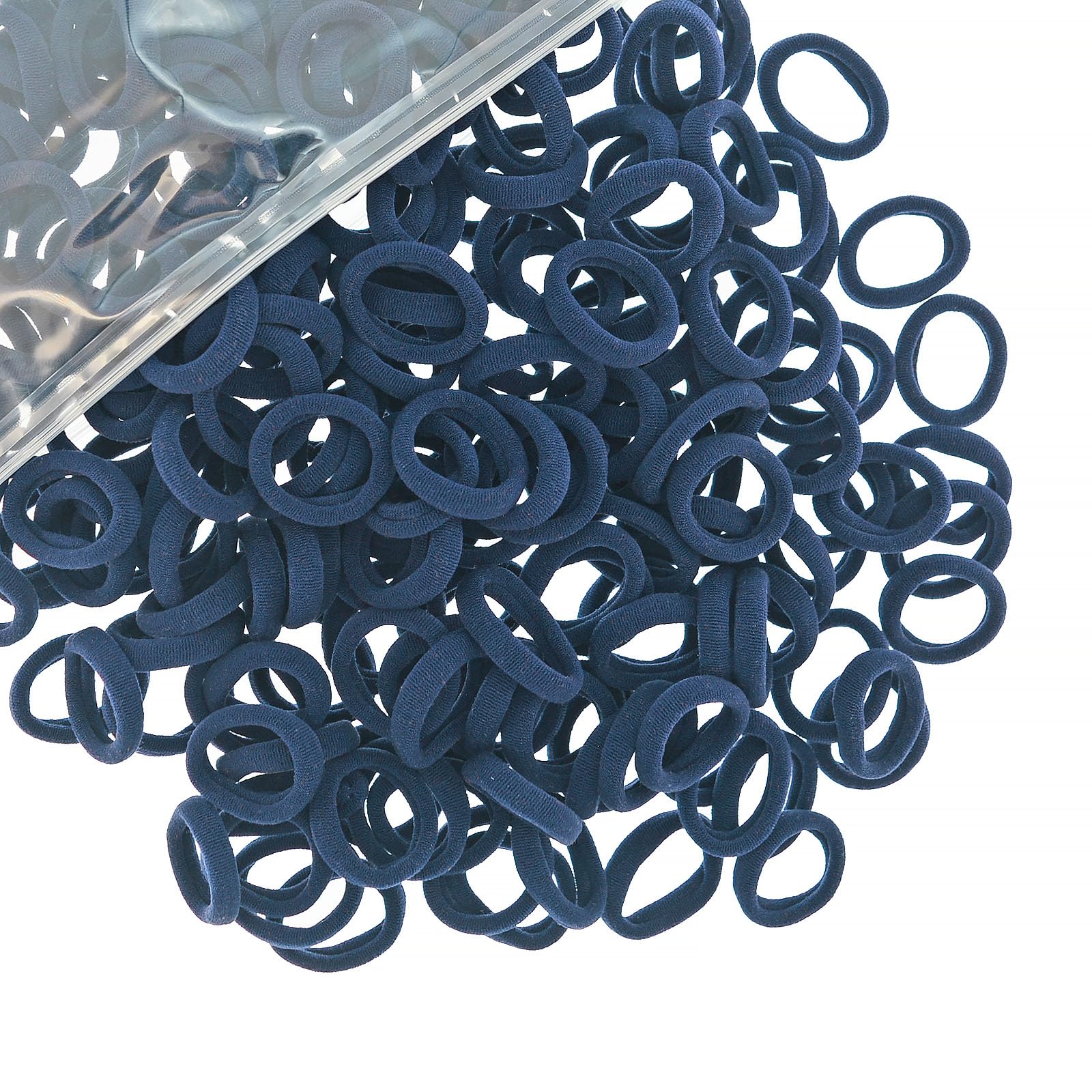 200 lazos elásticos de algodón para el pelo para niñas pequeñas, sin costuras, para coleta (azul marino)