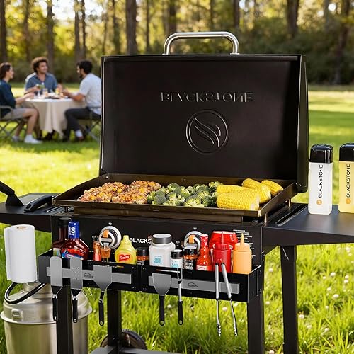 Miniatura 8 de Organizador de parrilla frontal para parrillas Blackstone de 28 pulgadas/36 pulgadas, organizador de accesorios de parrilla de gran capacidad