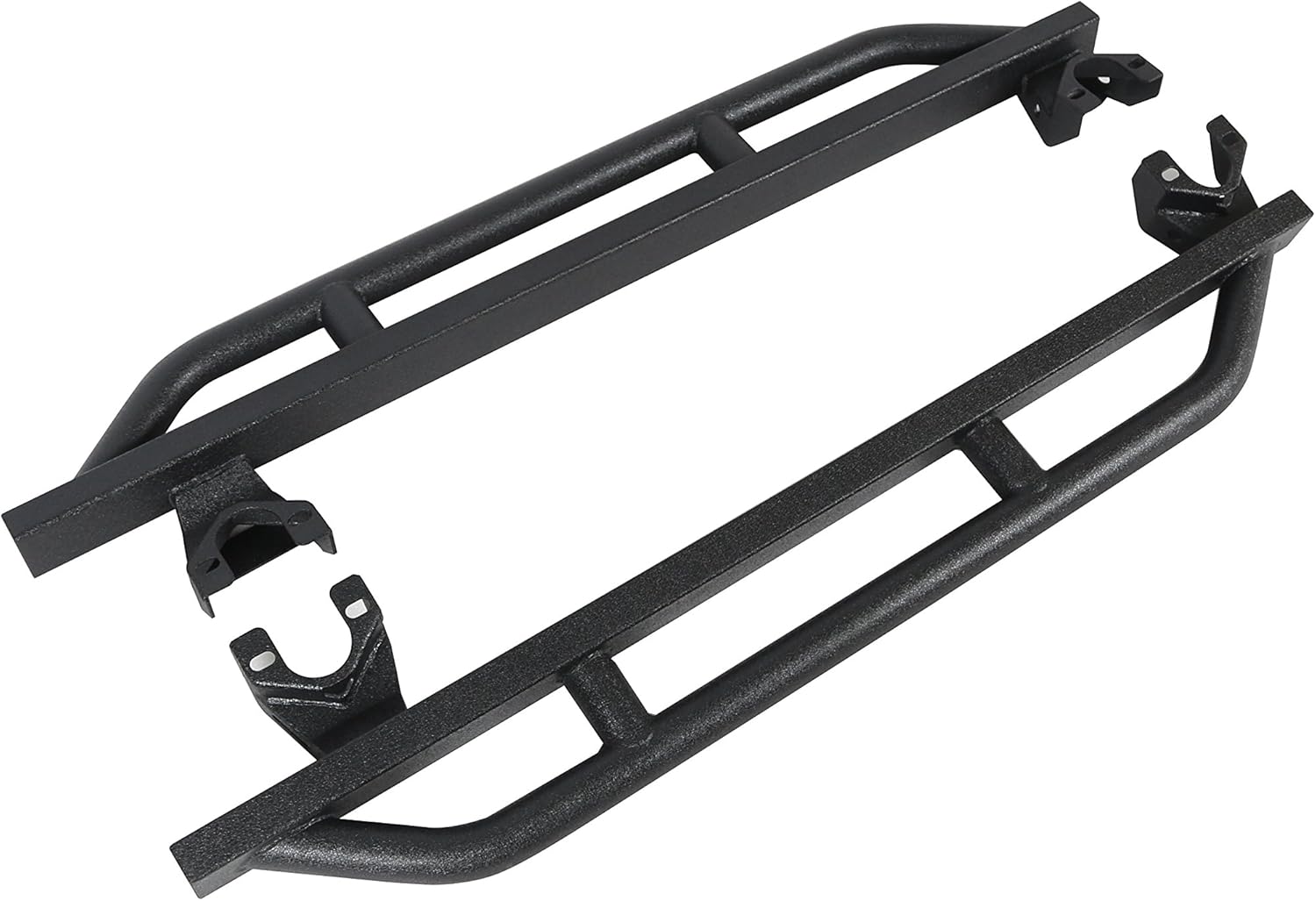 Rock Crawler Armor Kit Compatible for 2007-2018 Jeep Wrangler JK 2 Door (Exclude 2018 Wrangler JL Models) Texture Black Side Step Nerf Bar Running Board Rails