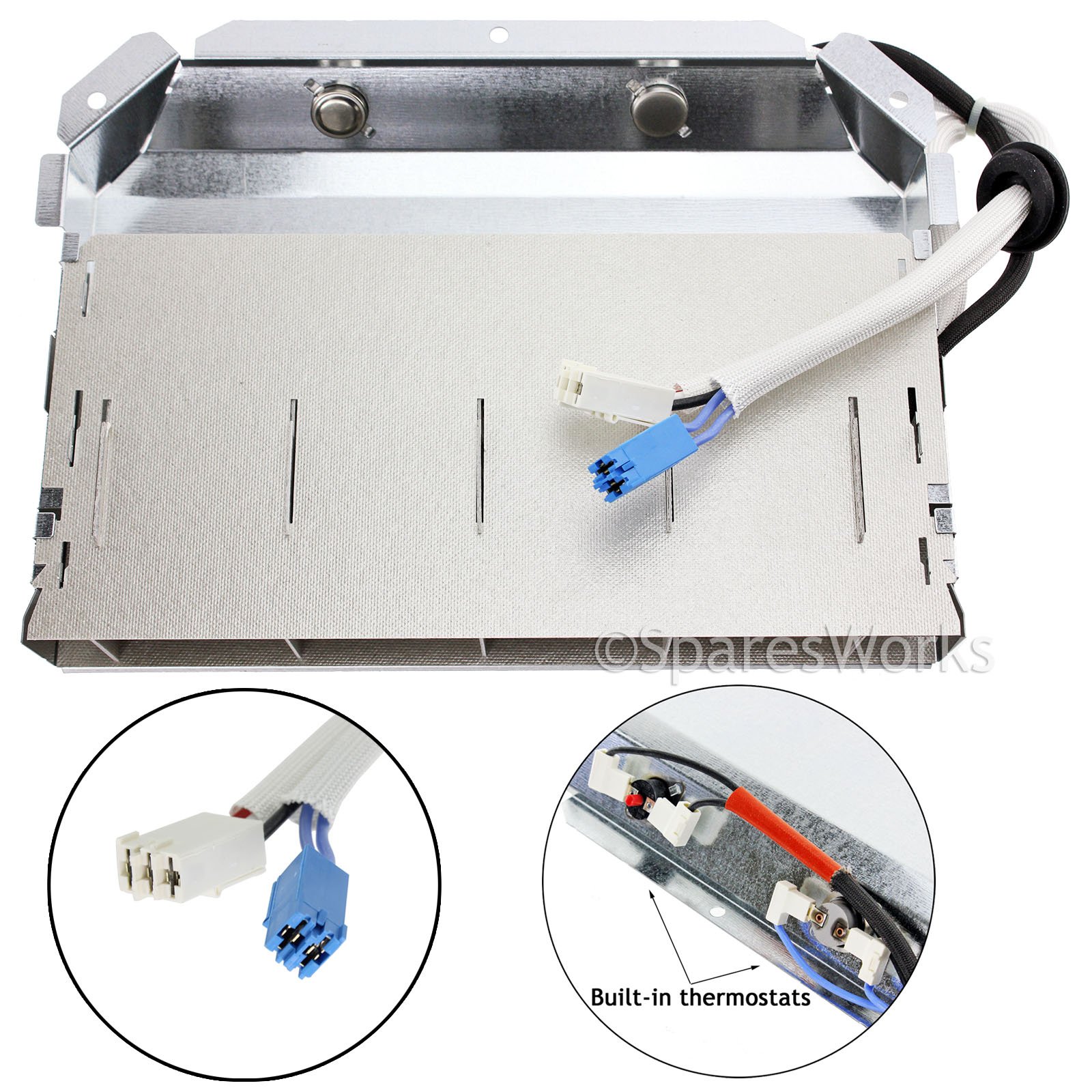 SPARES2GO Elemento calentador de 2500 W + termostatos para secadora Beko