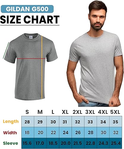 Miniatura 7 de Gildan Men's Heavy Cotton Short Sleeve T-Shirt, Style G500, Multipack of 124610, Make Your Own Customized Set!
