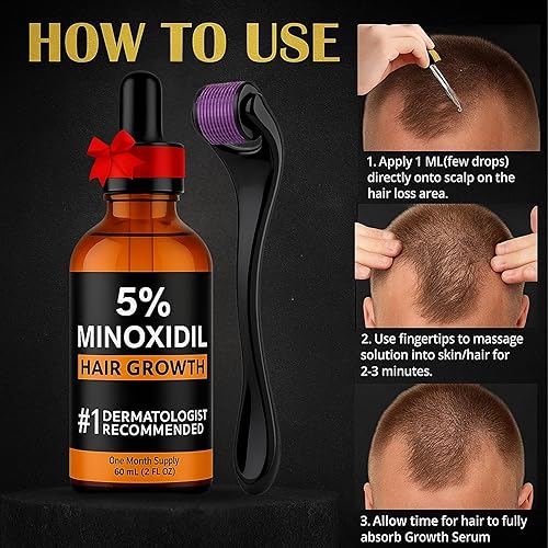 Miniatura 6 de Minoxidil para hombres 5% Tratamiento de crecimiento del cabello extra fuerte  Solución para crecimiento de barba, cuero cabelludo y pérdida de