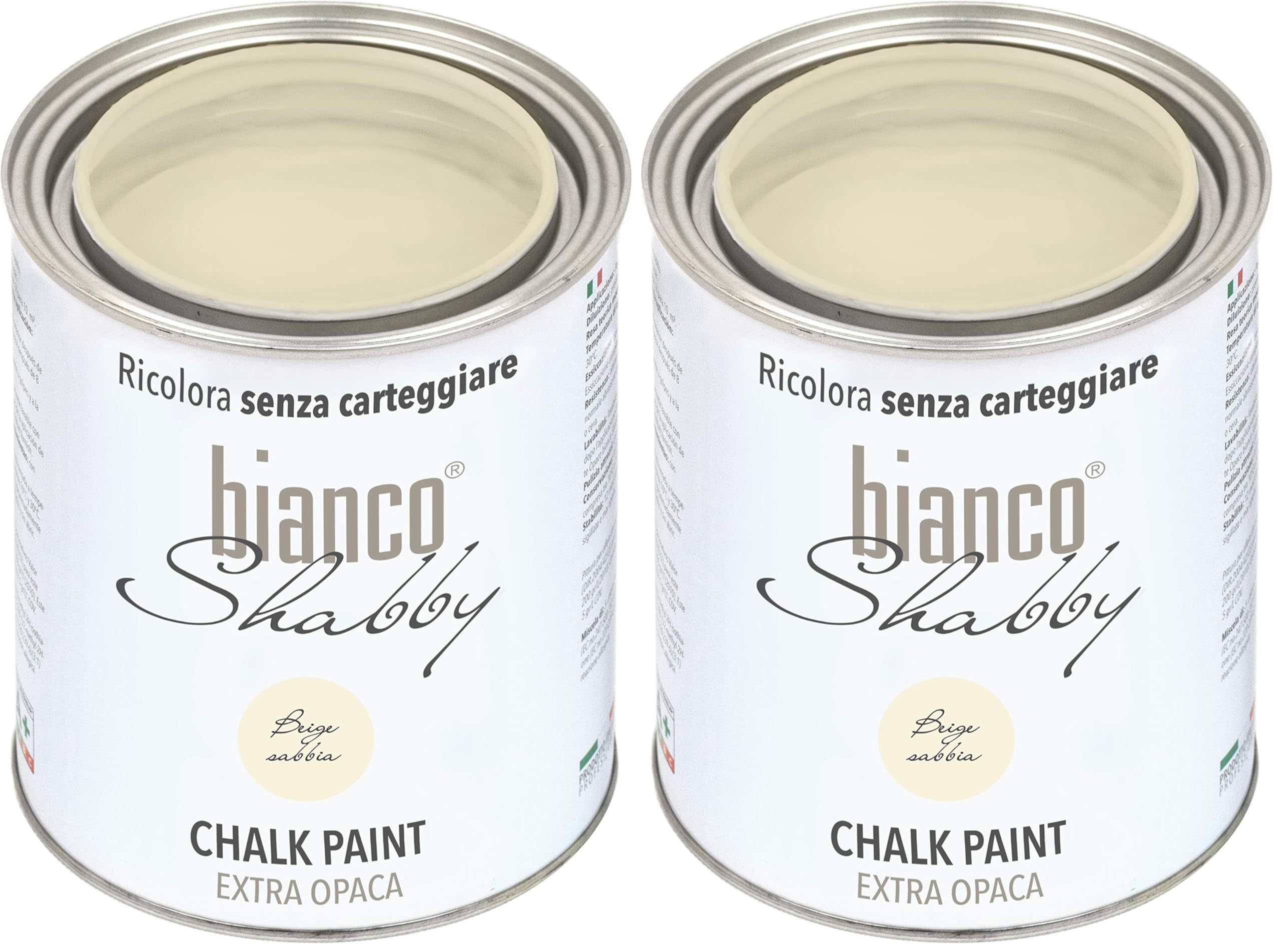 Peinture sable beige pour meubles lot de 2 flacons de 1L effet shabby chic vintage