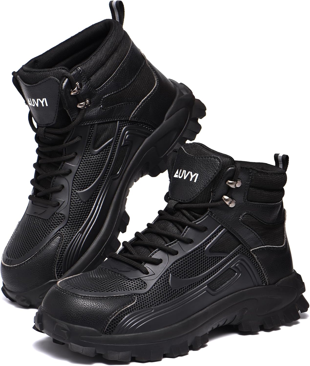 Steel Toe Work Boots for Men - Wide Toe Lightweight Safety Boots with Breathable Mesh Upper, Slip-Resistan & Durable Shoes - Image 2