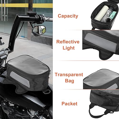 Miniatura 4 de Motoforti Universal 6.8 '' motocicleta tanque bolsa mochila moto Oxford magnético GPS tanque bolsa bolsa alforja impermeable para Honda para Yamaha