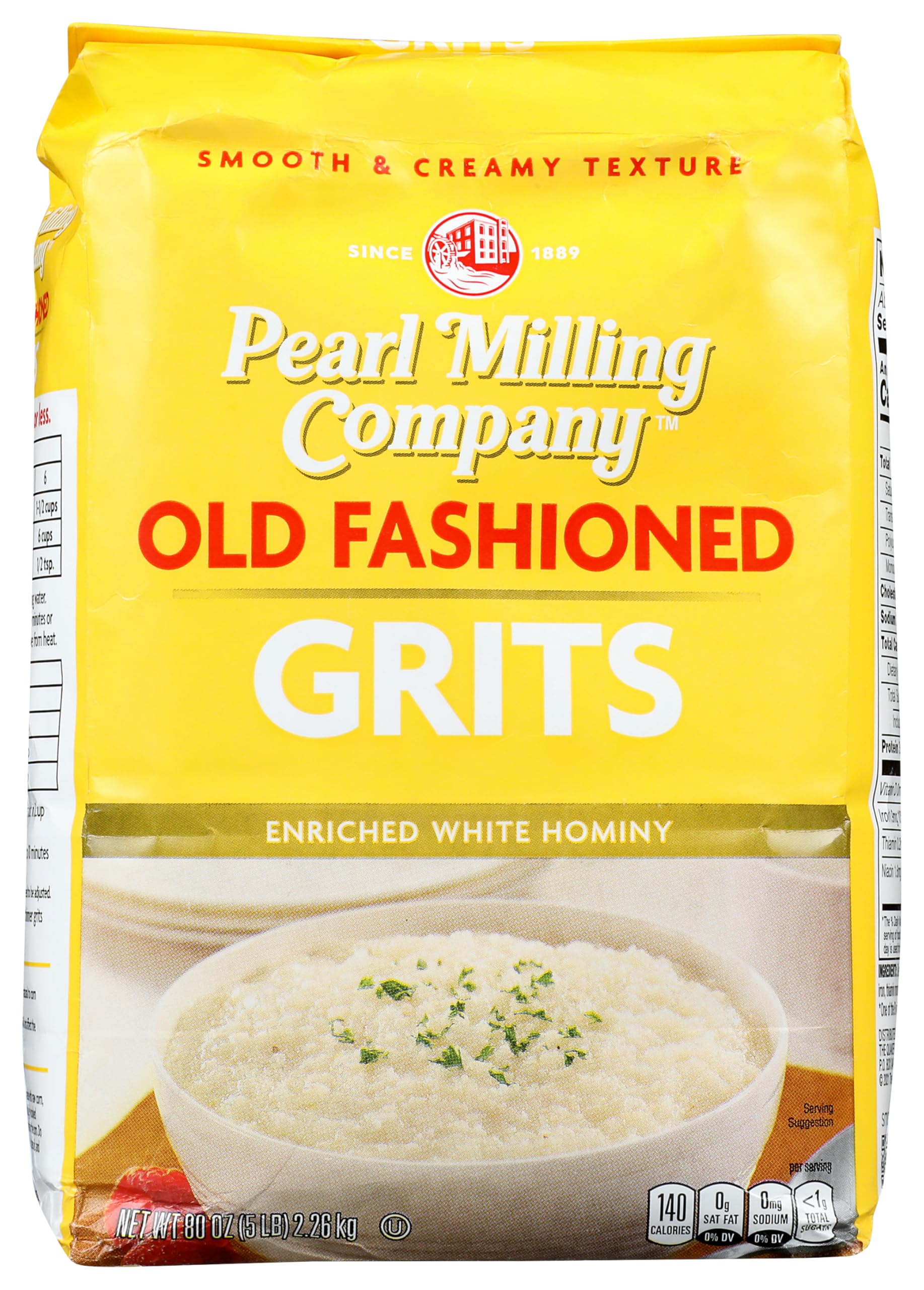 5-Star Quaker Grits Pearl Milling (Aunt Jemima) Old Fashioned Bag - 80 oz bag