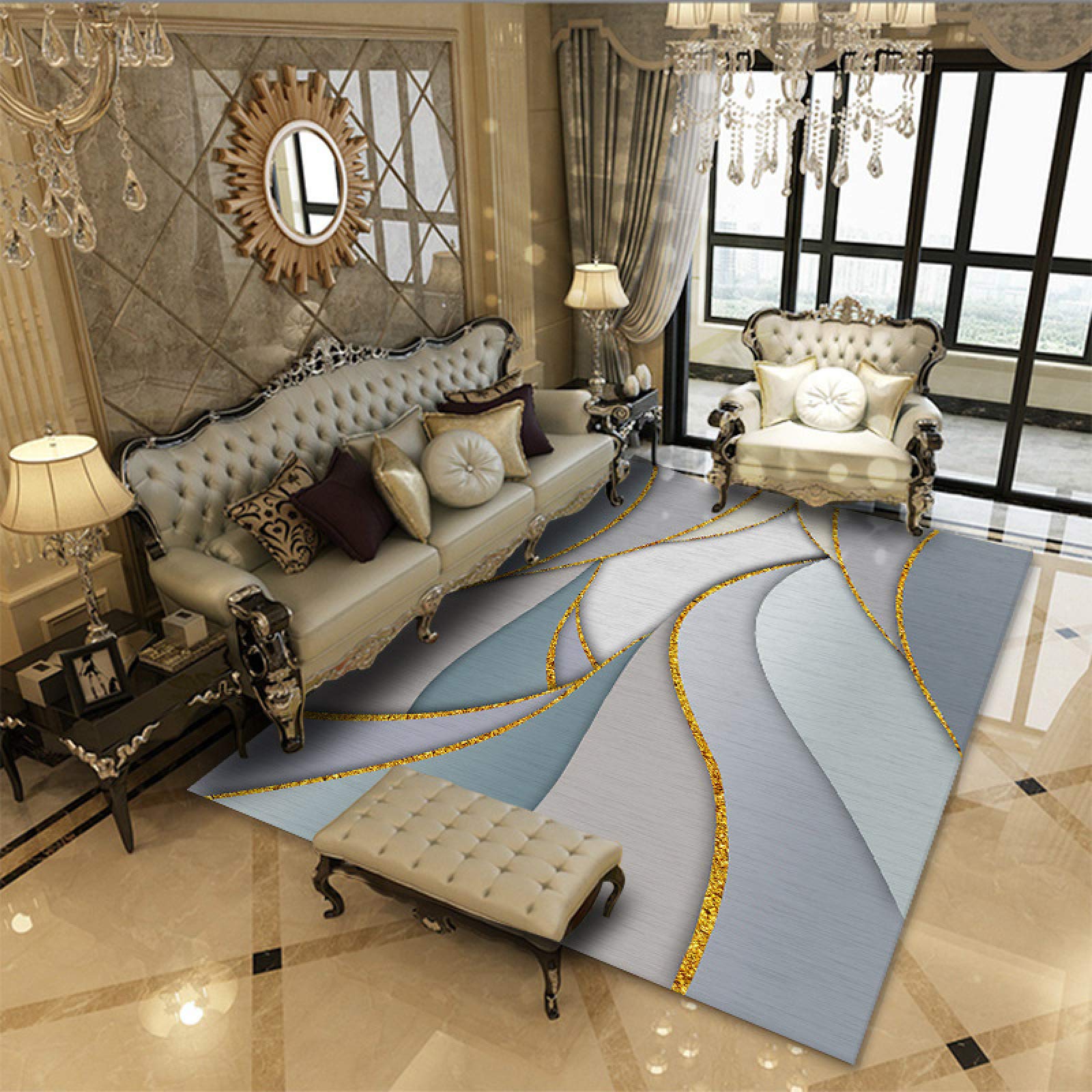 Tapis de style moderne salon chambre extra large lavable