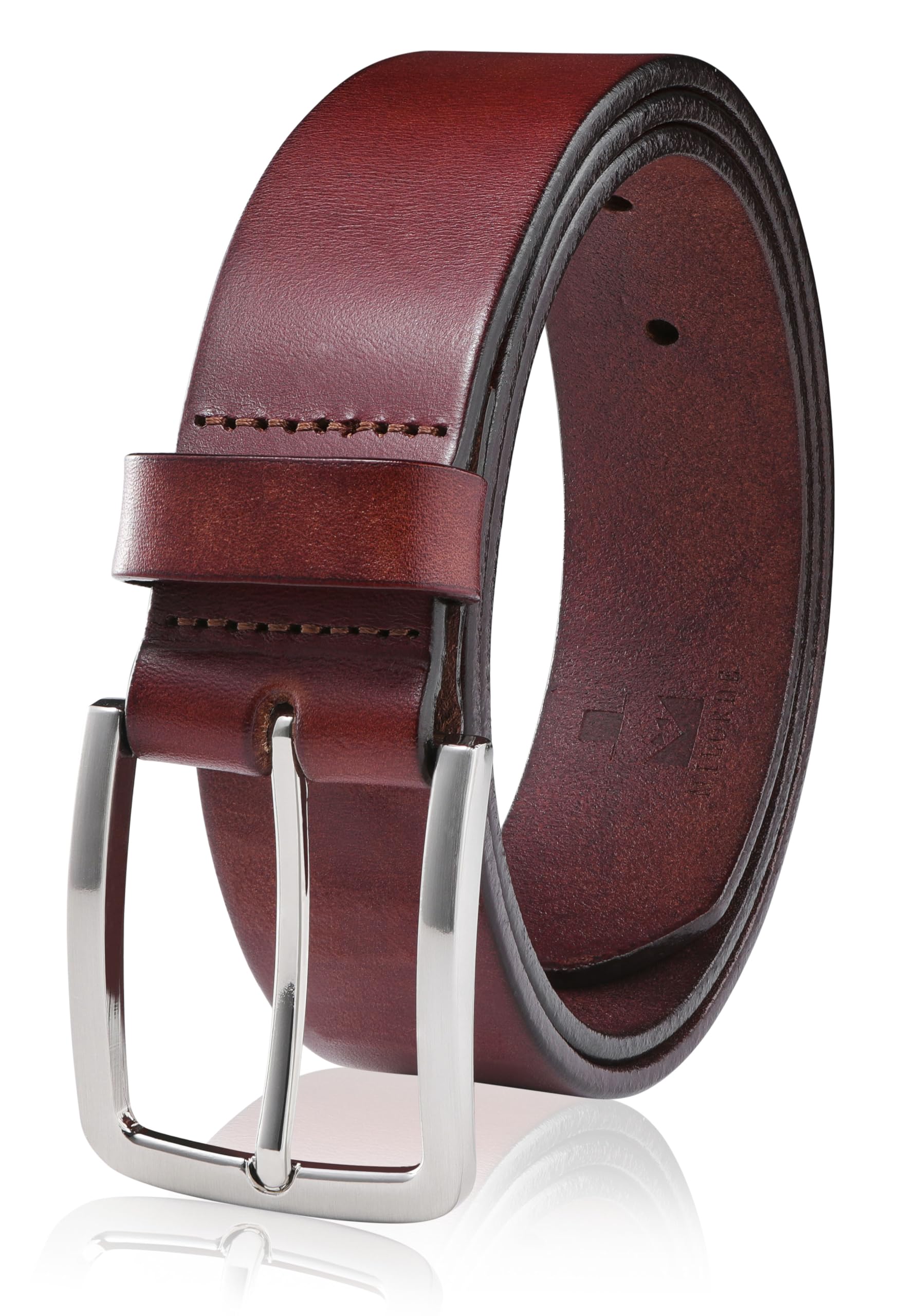 MILORDE Men's Genuine Leather Dress Belt, Handmade, 100% Cow Leather, Fashion & Classic Designs for Work Business and Casual