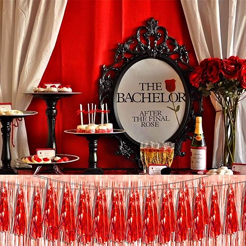 Miniatura 8 de Guirnalda de flecos metálicos con flecos de papel de aluminio rojo 4P para flotadores de desfile, despedida de soltera, boda, cumpleaños, Halloween,