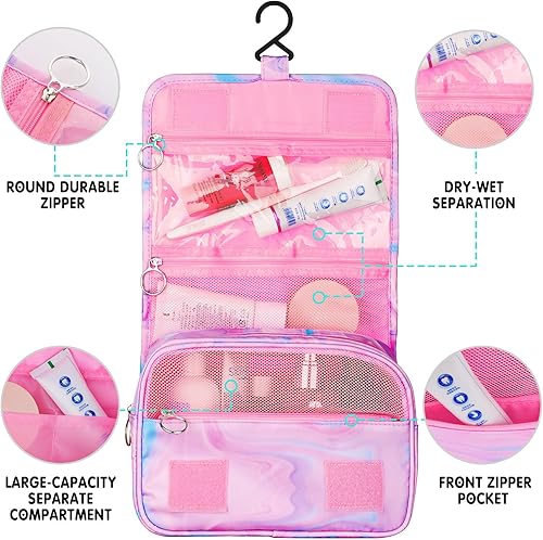Miniatura 148 de Neceser colgante para niñas, neceser de viaje para niñas pequeñas, neceser de maquillaje cosmético impermeable, bolsa de lavado para niños pequeños