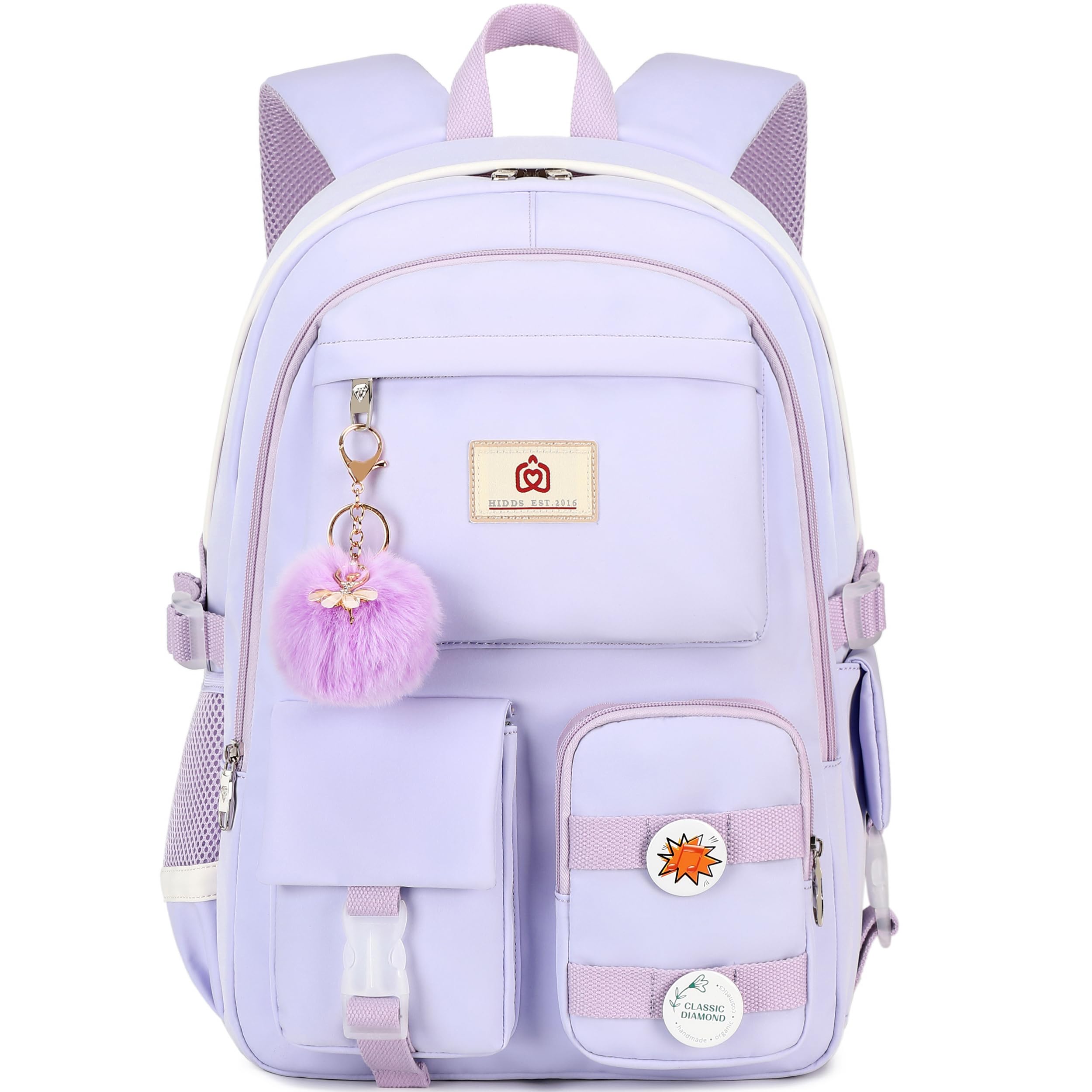 Laptop Backpacks 15.6 Inch College Backpack Elementary Middle High School Bag Large Cute Bookbags Anti Theft Travel Back Pack Casual Daypack Kids Book Bag for Teens Girls Women Students-Purple