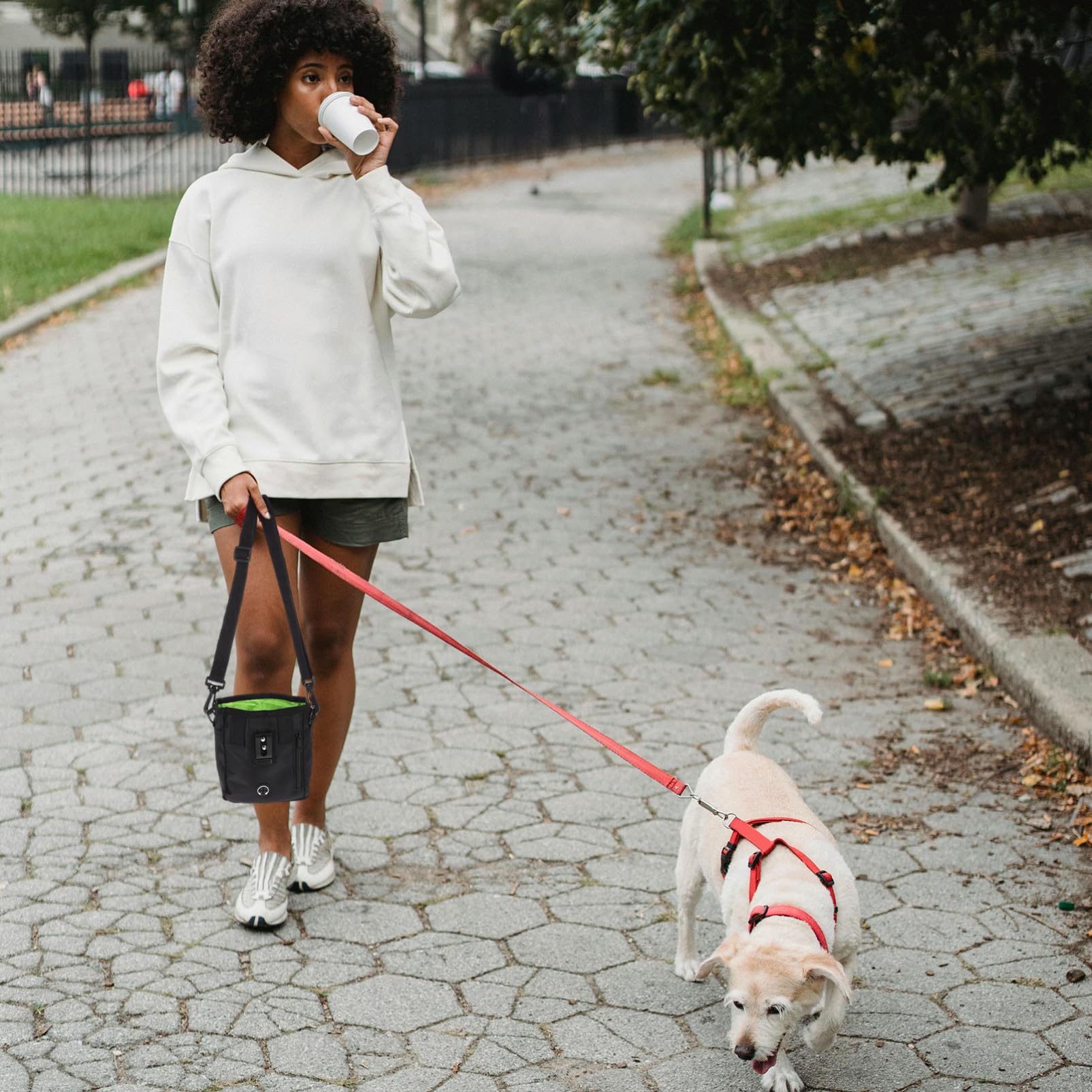 Happyyami Hunde Snackbeutel mit Hüftgurt und Tragegurt für Leckerlis Trainingsbeutel für Hundesnacks und Spielzeug aus Hochwertigen Materialien