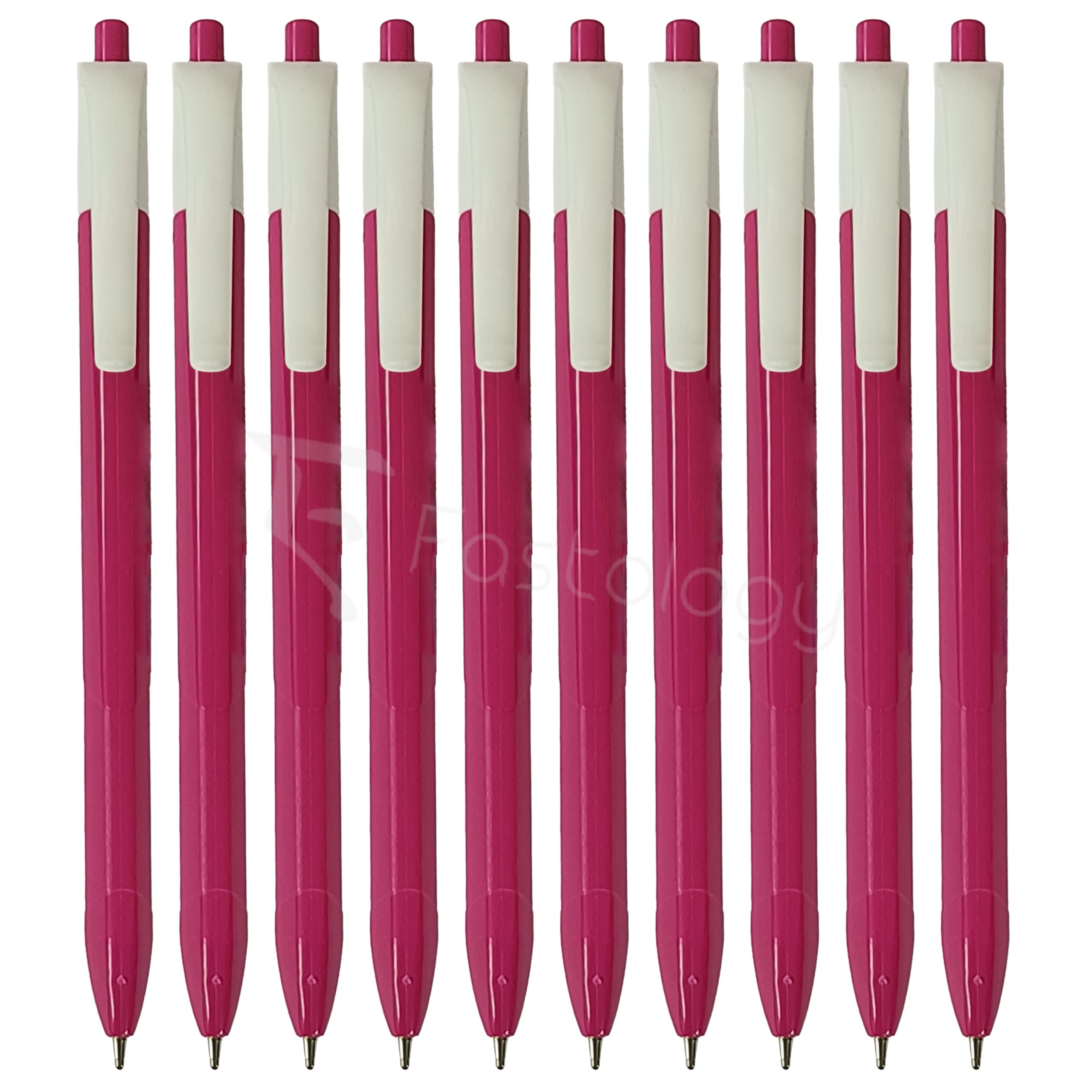 TrioKLICK Retractable Ballpoint Pens, PINK, Medium Point (1.0mm), Pack of 20, Smooth Writing, Triangular Grip, Multi Pack, Perfect for School Office Home Business Hospital Everyday Use, iVAIDEX