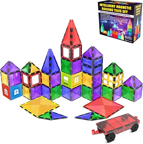 Miniatura 7 de Bloques de construcción de azulejos magnéticos, juego de imanes educativos STEM para niños, creatividad, aprendizaje preescolar, juguetes