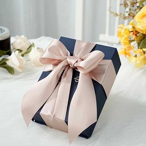 Miniatura 4 de DINDOSAL Cinta de satén de doble cara de 2 pulgadas, cinta gruesa de oro rosa para envolver regalos, boda, ramo de novia, decoración de fiesta de