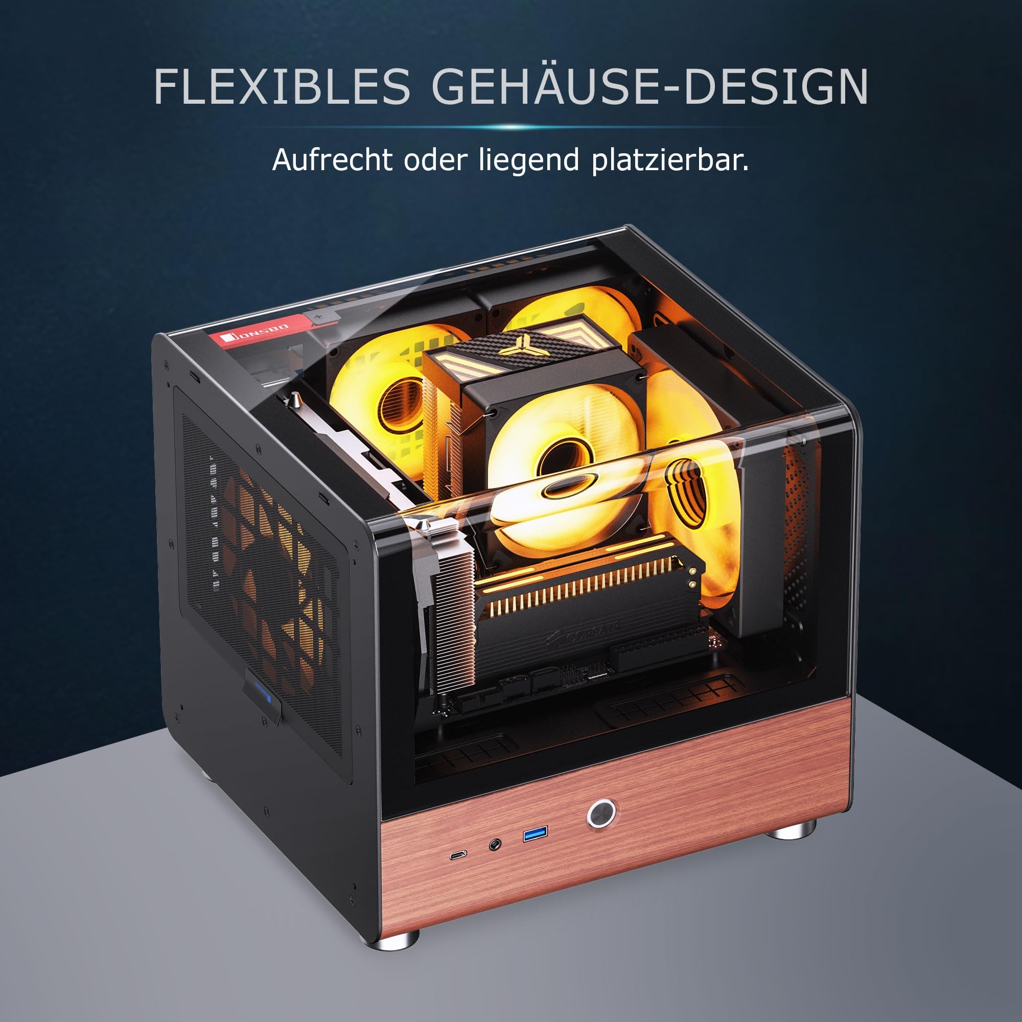 Jonsbo TK-0 Mini ITX Case czarne – obudowa ITX ze szkłem
