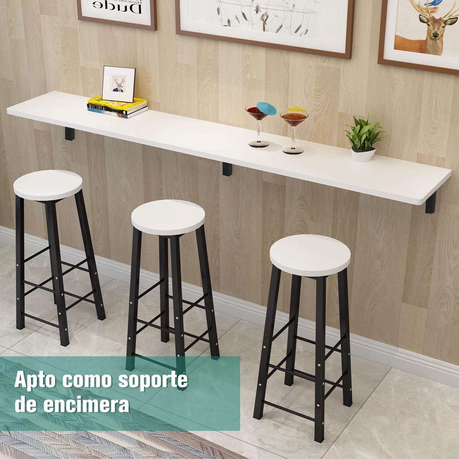 MLOQI 4 Piezas Escuadras para Estanterias, Soportes para Estantes, Escuadras Metalicas de L, Soportes de Pared para Lavabo con Tornillos Capacidad de Carga 50 kg (Negro 20 cm)