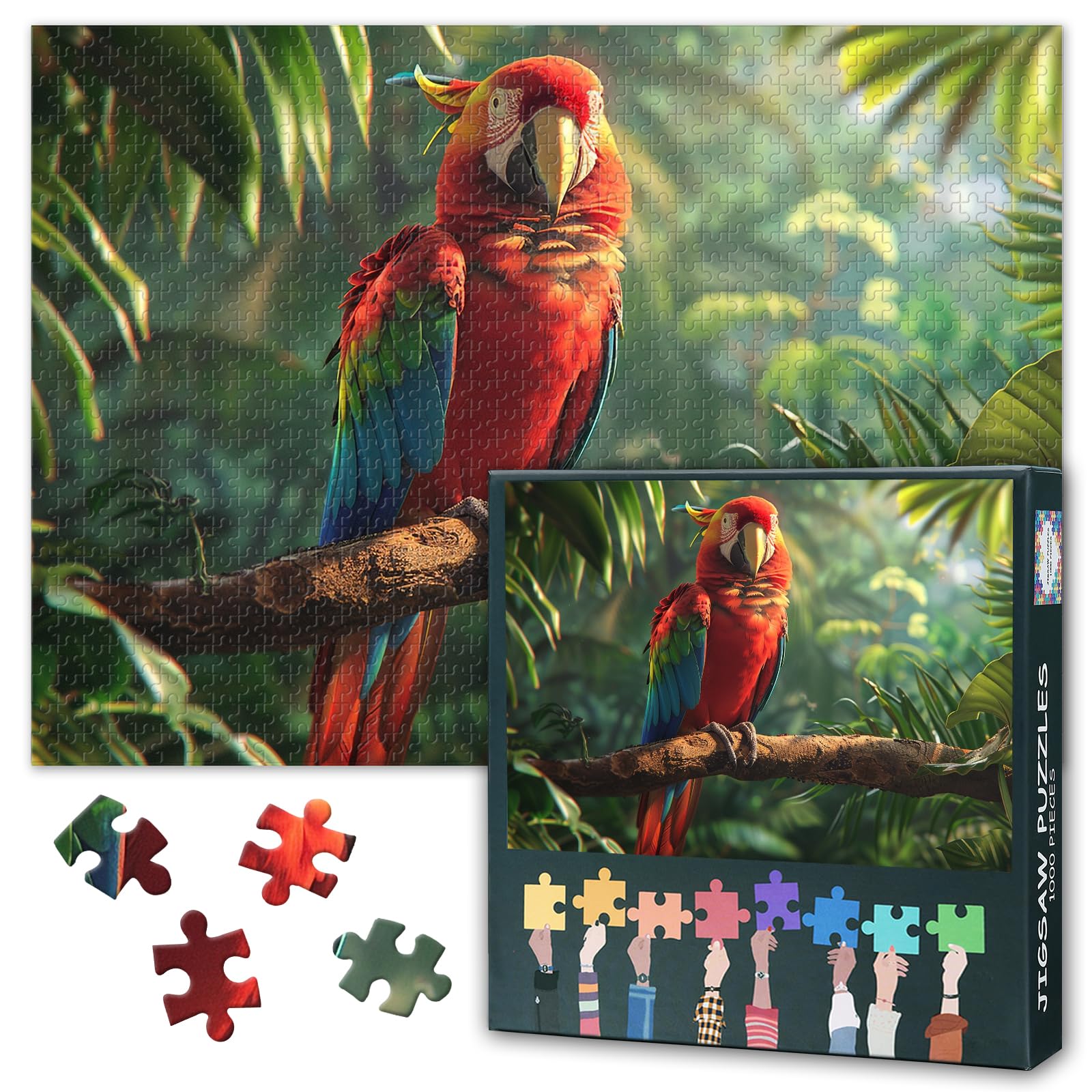TISHIRON 1000 Piece Jigsaw Puzzle for Adults-Parrot Tropical Puzzle โ image 1
