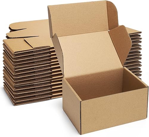 Cajas de envío pequeñas de 6 x 4 x 3 pulgadas, paquete de 25 cajas de cartón corrugado marrón