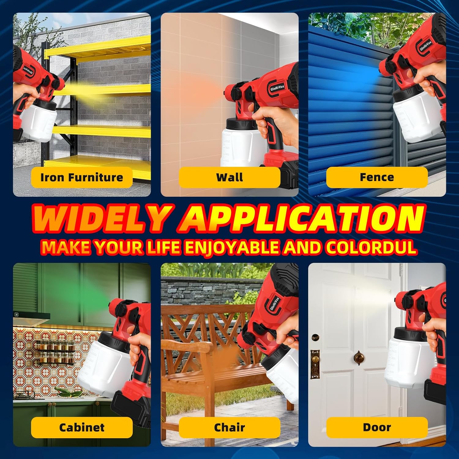 Cordless Paint Sprayer for Milwaukee M18 18V Battery,Electric Spray Paint Gun for House,4 Copper Nozzles, Paint Spray Gun with Power Display, Paint Sprayers for Home Interior and Exterior