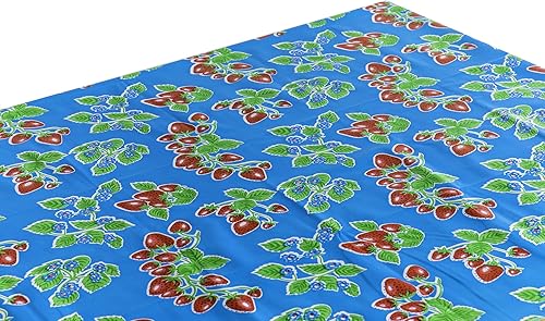 Alux Mantel de plástico para patios, pícnics y mesas de cocina, color azul fresa, vinilo plástico, mantel de plástico (55 x 90 pulgadas, ovalado)