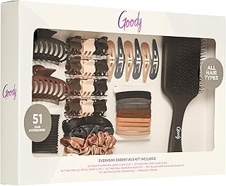 Goody Hair Accessories Kit, Everyday Essentials for Women - 51 PC Neutra...
