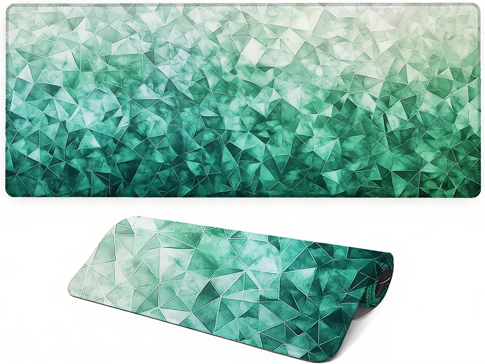 Lpfieonn Geometrie Großes Schreibtischunterlage, XXL Schreibtischunterlagen, Blau XXL Wasserdicht Gaming Mousepad mit Vernähter Rand und Rutschfeste Gummibasis, für Laptop/Hause/Büro 120x60cm PF-1703