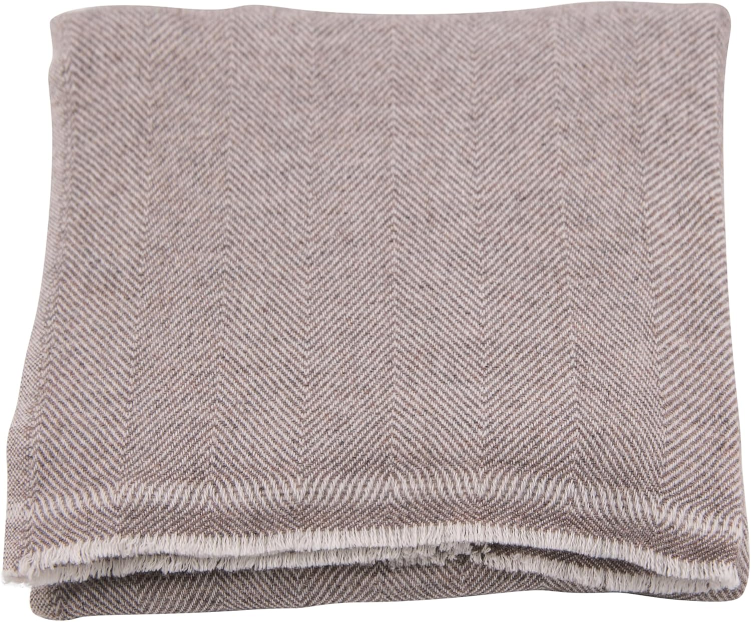 Cashmere Blanket – Hand Woven 100% Pure Wool Throw Blanket, 135 x 270 cm – Fine Herringbone Pattern Cozy, and Soft Blanket for Bed, Sofa, or Couch - Made in Nepal