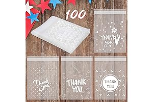 Konsait Thank You Cookie Candy Treat Self-Adhesive Bags