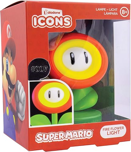 Miniatura 4 de Paladone Super Mario Fire Flower Icon Light - Producto oficial de Nintendo, color verde