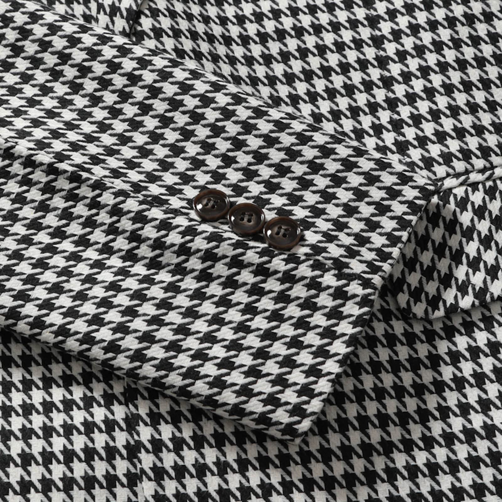 Generisch Herren Und Winter Slim Retro Plaid Buckle Pocket Anzug Mantel Sakko Regular Fit Freizeitanzug Leichte Anzugjacke Knöpfe Blazer Sportlich Anzug Jacke Knopfleiste Anzugjacken Elegante Sakkos