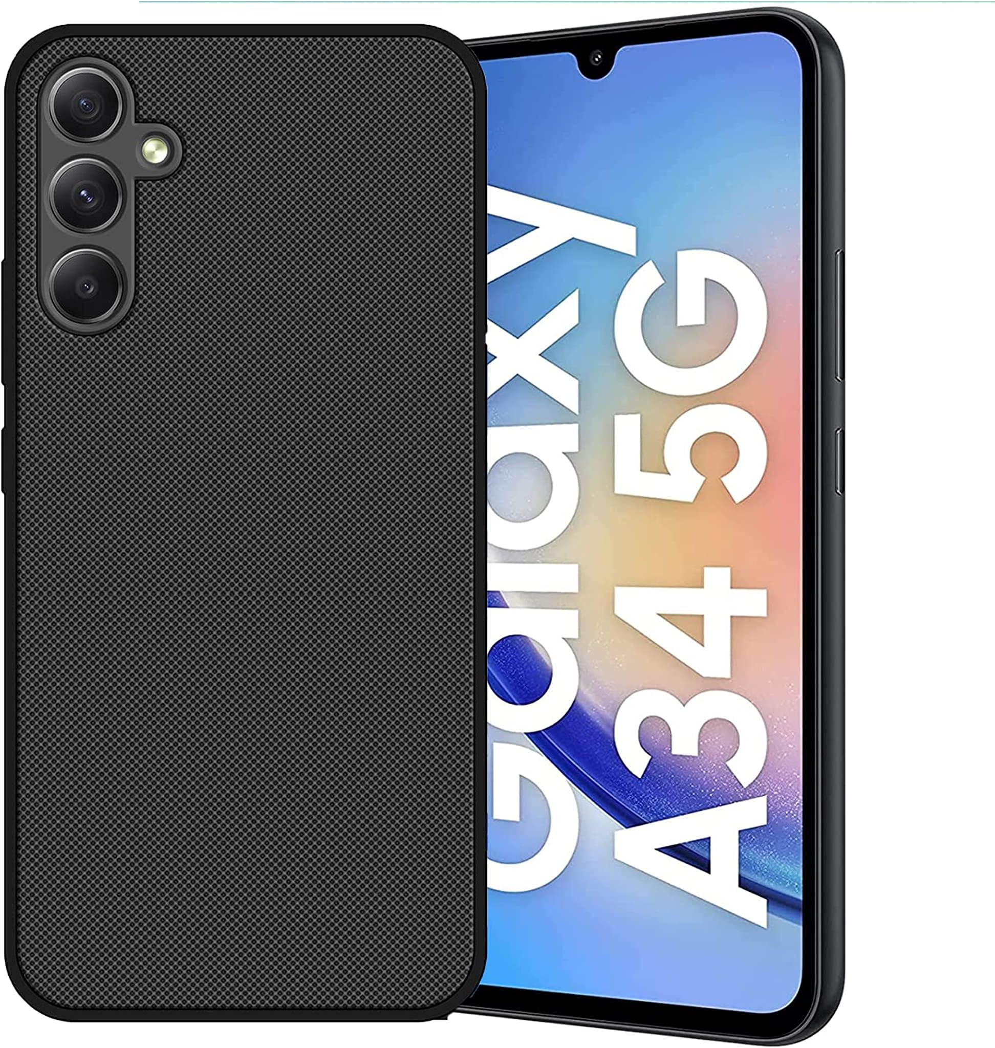 VM - PROTEC Compatible with Back Silicone Soft Mobile Case Dotted Slim-Fit Design TPU Shockproof Cover(TPU| Matte Black) (Samsung Galaxy A54 5G)