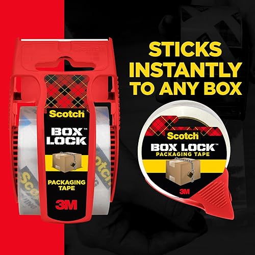 Miniatura 7 de Scotch Cinta de embalaje con cierre de caja 6 rollos con dispensador 188 x 800 pulgadas cinta de embalaje de agarre extremo se adhiere al instante a